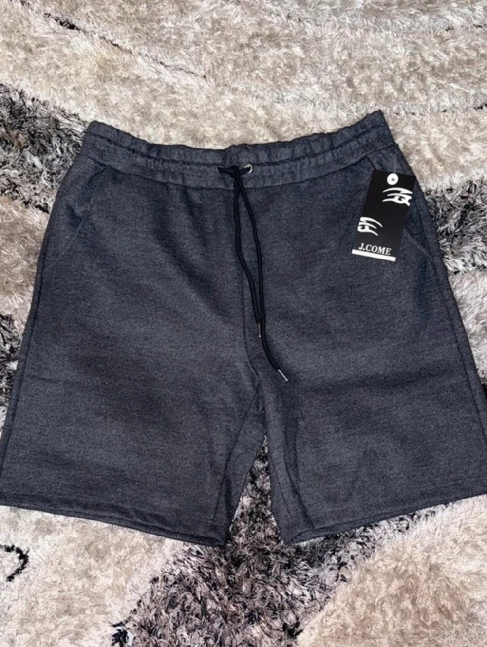 J.COME Men’s Charcoal Heather Drawstring Sweat Shorts Size 2XL NWT